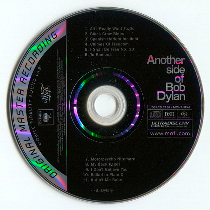 CD-диск Bob Dylan - Another Side Of Bob Dylan (MFSL) SACD - рис.3