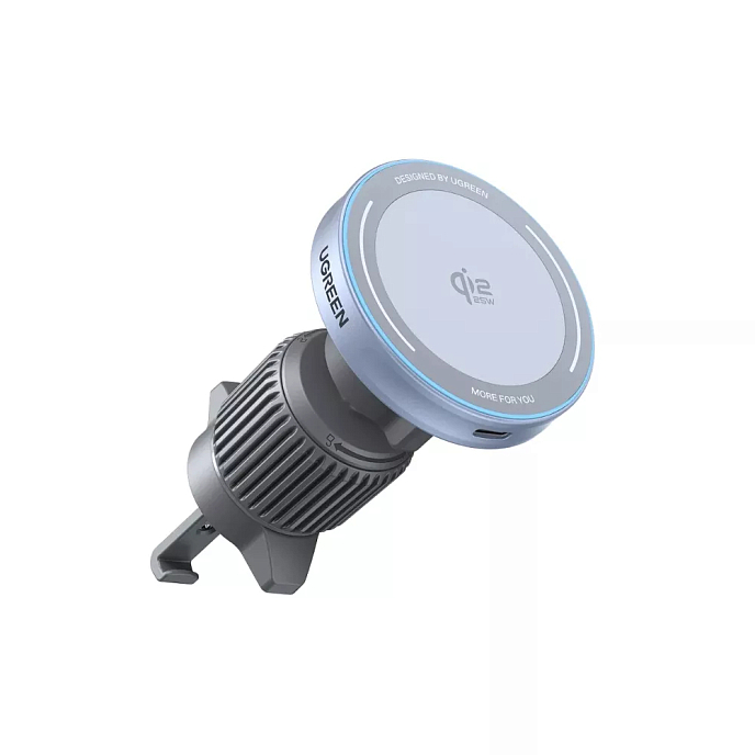Беспроводная зарядная панель Ugreen W758 MagFlow 25W Magnetic Qi2.2 Wireless Car Charger Silver - рис.1