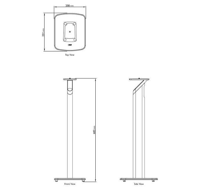 Стойки под акустику KEF S1 Floor Stand Grey - рис.3