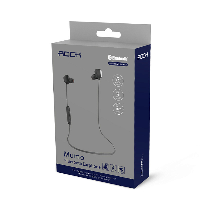 Беспроводные наушники Rock Mumo Bluetooth Earphone Gray - рис.1