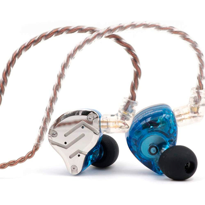 Наушники внутриканальные KZ ZS10 Pro Blue without mic - рис.1