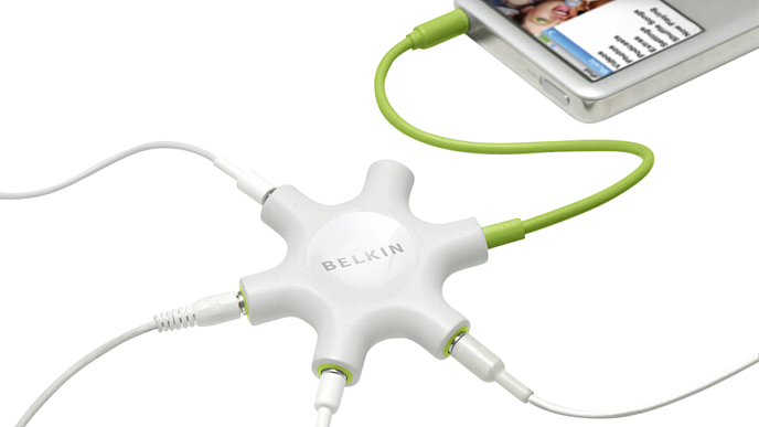 Разветвитель для наушников Belkin Rockstar Multi-Headphone Splitter 5-WAY Green - рис.1