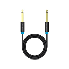 Кабель Vention 6.35mm Male - 6.35mm Male Black 1m