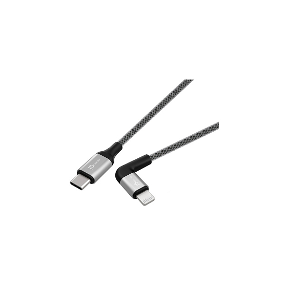 Кабель j5create USB-C to Lightning Cable 90 Degrees Black - рис.0