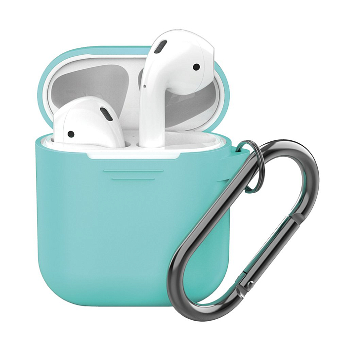 Чехол для наушников Deppa Case for AirPods carbine Mint - рис.0