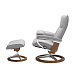 Кресло для прослушивания Stressless Consul M Signature Cori Silver Cloud Teak-Alu - рис.1