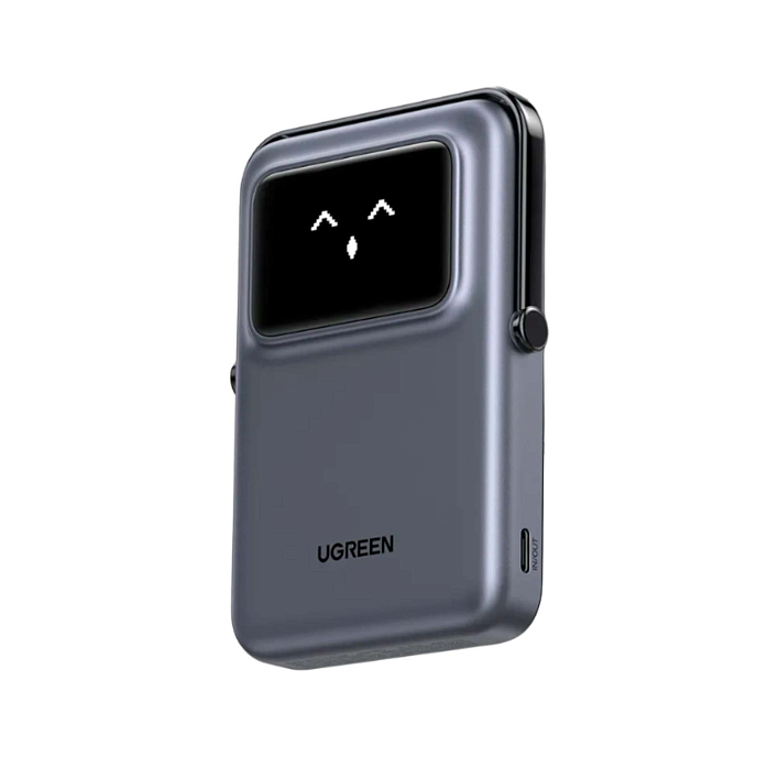 Портативный аккумулятор Ugreen PB764 UNO 10000mAh Qi2 Robot Grey - рис.0