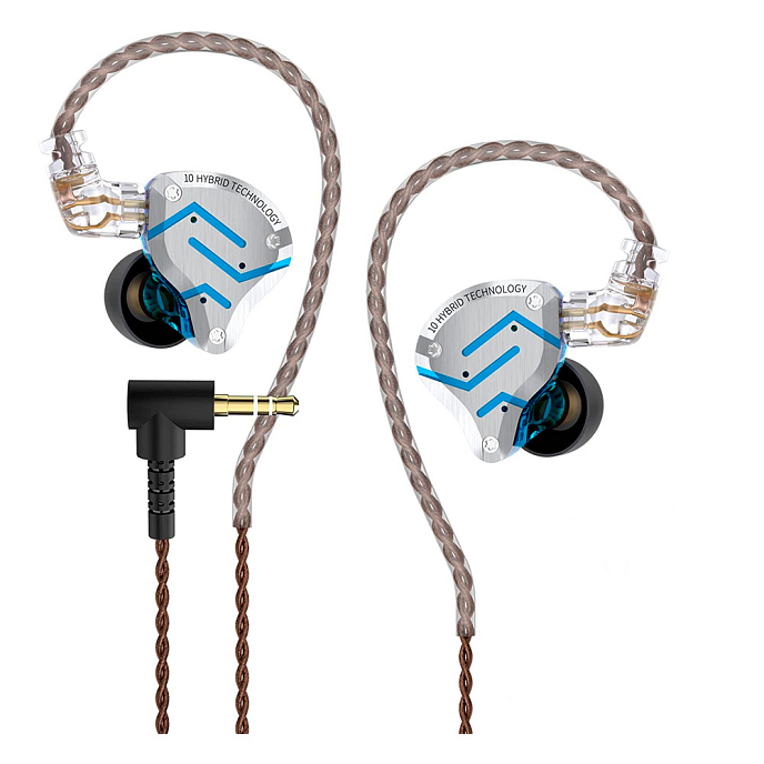 Наушники внутриканальные KZ ZS10 Pro Glare Blue without mic - рис.0