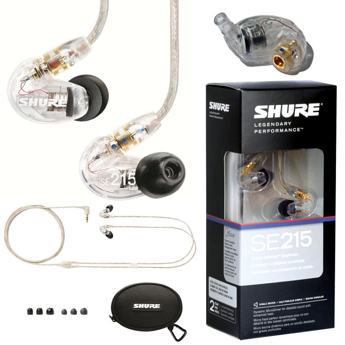 IEM наушники Shure SE215-CL - внутриканальные наушники, прозрачный_OpenBox - рис.8