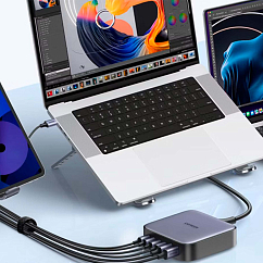 Сетевое зарядное устройство Ugreen CD271 Nexode 200W USB-A - USB-C Grey