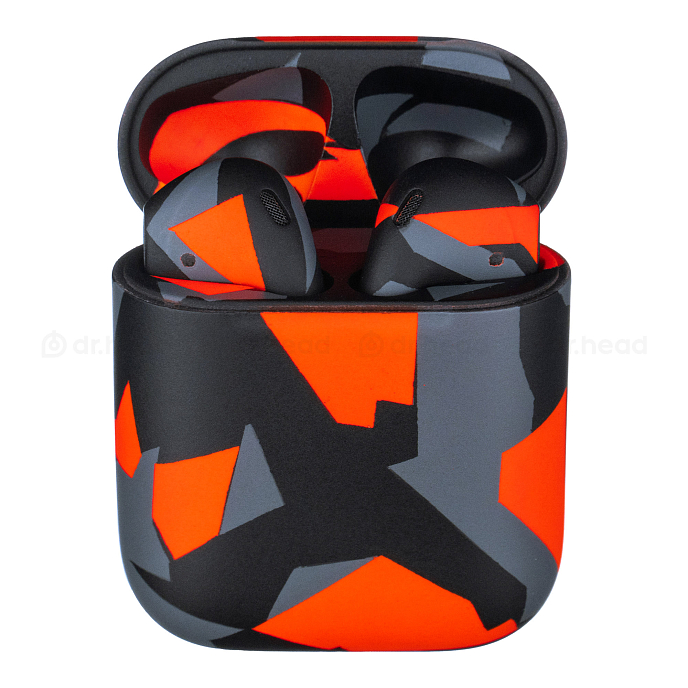 Беспроводные наушники Apple AirPods 2 Black/Orange Camo Total Matte - рис.0