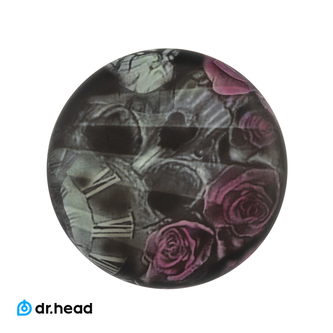 Чехол для наушников Dr.Head Skull&Rose Round IEM Case - рис.1