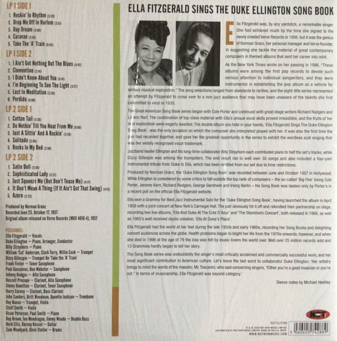 Виниловая пластинка Ella Fitzgerald - Ella Fitzgerald Sings The Duke Ellington Song Book, Vol. 1 2LP - рис.1