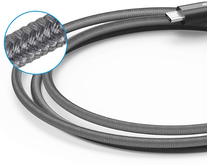 Кабель Anker Powerline+ USB - microUSB 1.8m Grey - рис.1