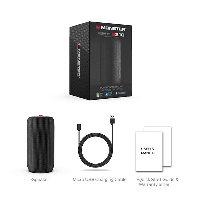 Портативная колонка Monster S310 Superstar Wireless Speaker Black - рис.2