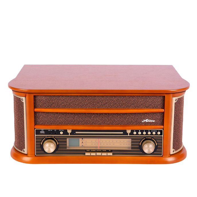 Проигрыватель винила Alive Audio OLDTIMER wood проигрыватель винила с fm-приемником (SN 54543226451001155232)_Уценка - рис.0