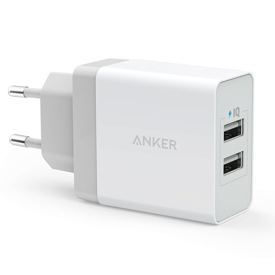 Сетевое зарядное устройство Anker PowerPort 2 24W White - рис.0