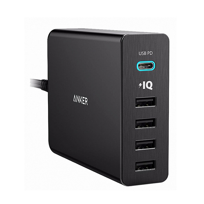 Сетевое зарядное устройство Anker PowerPort+ 5 USB-C 60W PowerIQ - рис.0
