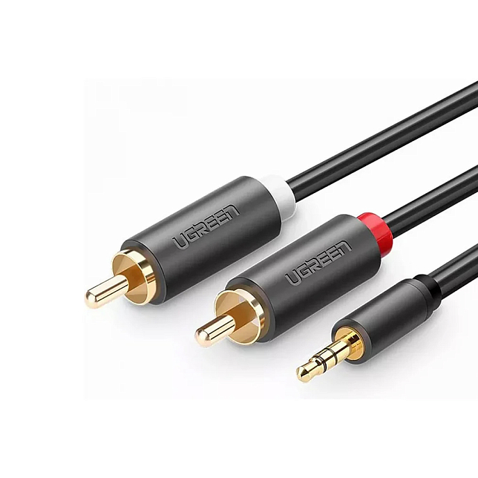 Кабель Ugreen AV102 Jack 3.5mm - 2RCA Grey 5m - рис.0