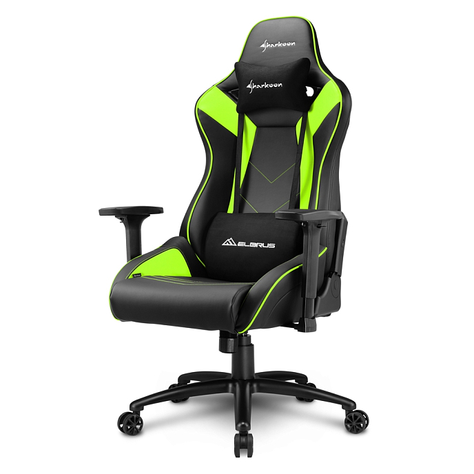 Компьютерное кресло Sharkoon Elbrus 3 Green Black - рис.0