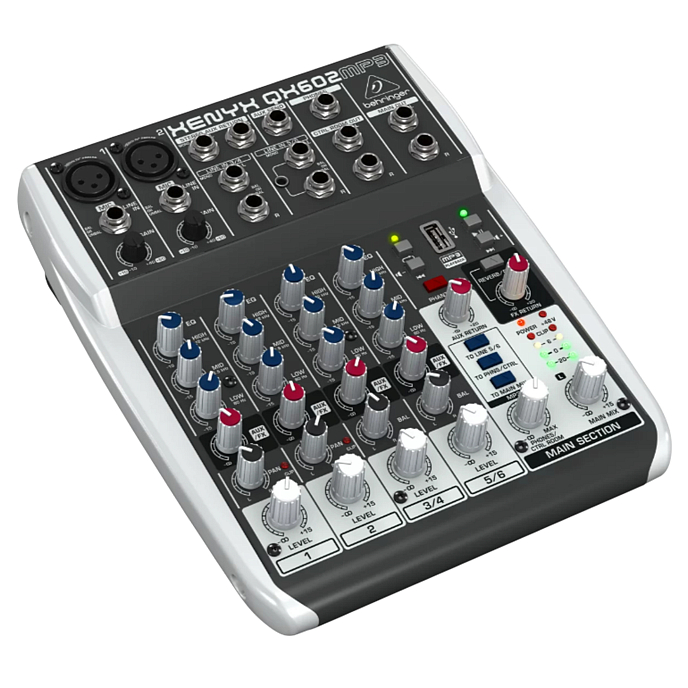 Микшерный пульт Behringer Xenyx QX602MP3 Black Silver - рис.1