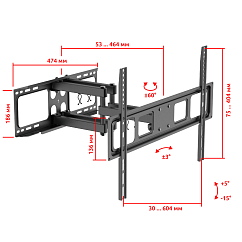Кронштейн для монитора Uniteki FM1662B Black