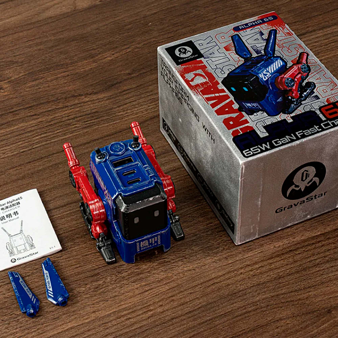 Сетевое зарядное устройство Gravastar Alpha65 War Damaged Blaze Blue - рис.9