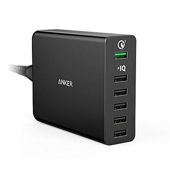 Сетевое зарядное устройство Anker PowerPort+ 60W 6-ports charger Black - рис.0