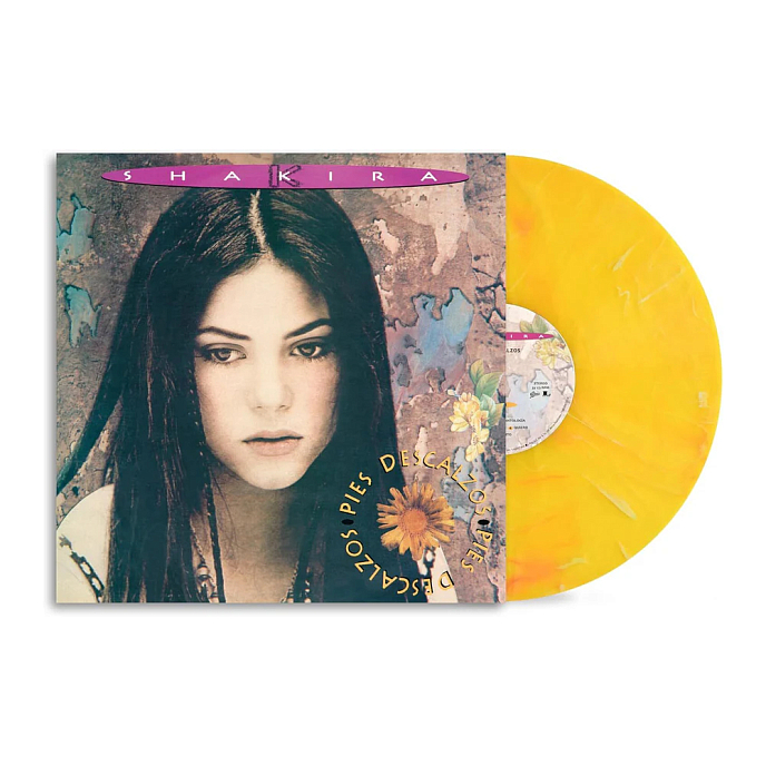 Виниловая пластинка Shakira – Pies Descalzos (30th Anniversary) (Vibrant Yellow W/ Red Swirl Marble) LP - рис.1