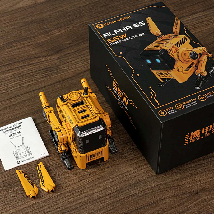 Сетевое зарядное устройство Gravastar Alpha65 War Damaged Yellow - рис.8