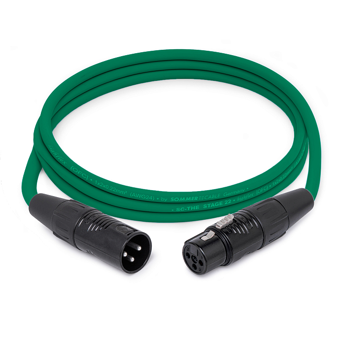 Кабель HeadMade Pro XLR-F - XLR-M Green 2m - рис.0