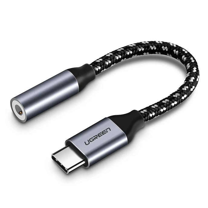 Адаптер Ugreen AV142 USB Type C to 3.5mm Female Cable. grey переходник type-c to 3.5mm jack_OpenBox - рис.0