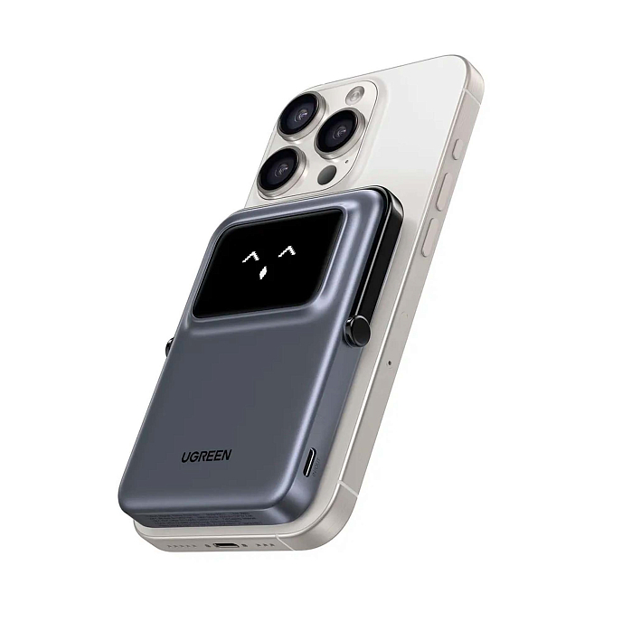 Портативный аккумулятор UGREEN PB571 UNO 5000mAh MIni Magnetic Wireless 20W Grey - рис.2