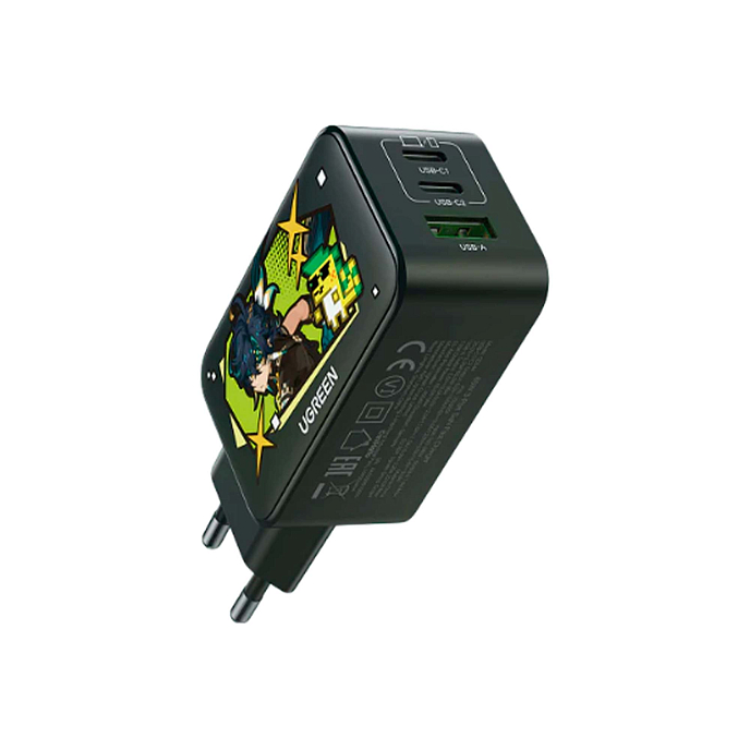 Сетевое зарядное устройство UGREEN CD244 Genshin Impact Edition Nexode 65W 2USB-C - USB-A серый - рис.0