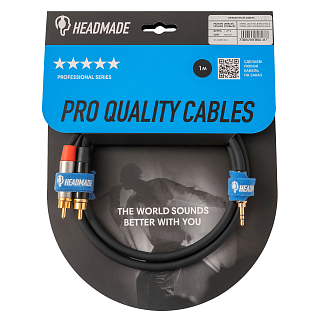 HeadMade Pro 2RCA - 3.5mm Black 1m