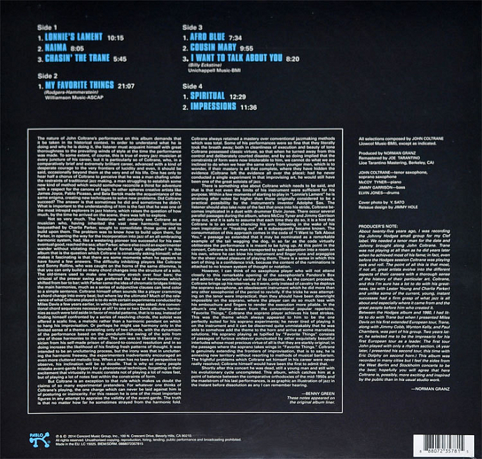 Виниловая пластинка John Coltrane Afro Blue Impressions LP - рис.1