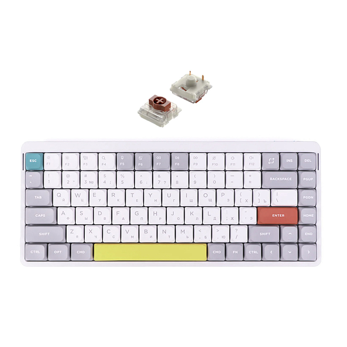 Клавиатура NuPhy Air75 V2 RGB Hot Swap Brown Switch Iconic White - рис.0