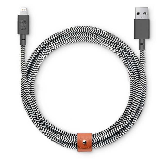 Кабель Native Union Belt USB-A - Lightning Zebra 3 m - рис.0