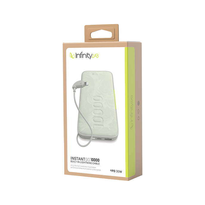 Внешний аккумулятор InfinityLab InstantGo 10000 Built-in Lightning Cable White - рис.7