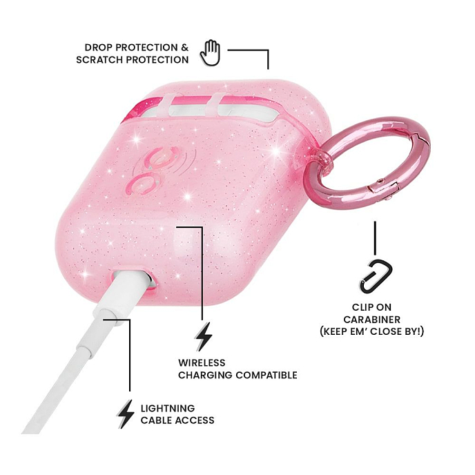 Чехол для Airpods Airpods Hook Ups Case Crystal Pink - рис.2