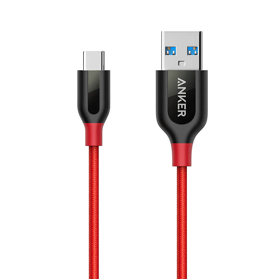 Кабель Anker PowerLine+ USB-C - USB 3.0 0.9m Red - рис.0