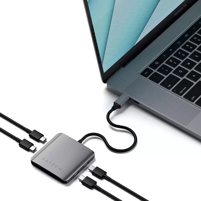 USB HUB Satechi Aluminum 4 Port USB-C Hub Space Grey - рис.4