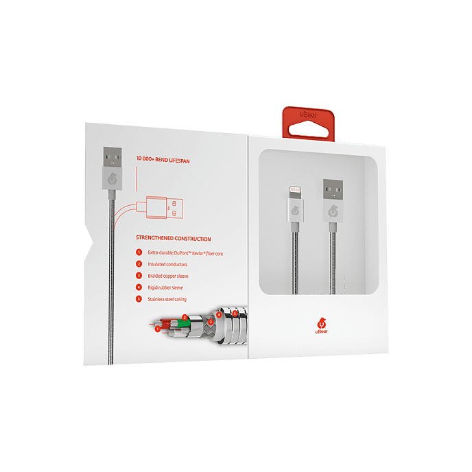 Кабель uBear Force Lightning - USB-A Silver - рис.3
