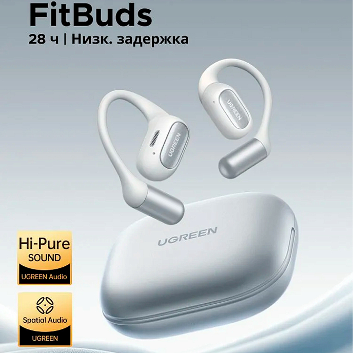 Наушники накладные UGREEN WS213 FitBuds Open-Ear White - рис.1