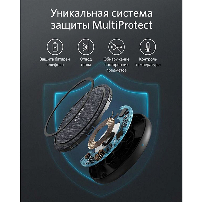 Беспроводная зарядка Anker PowerWave II Pad 15W Black - рис.7