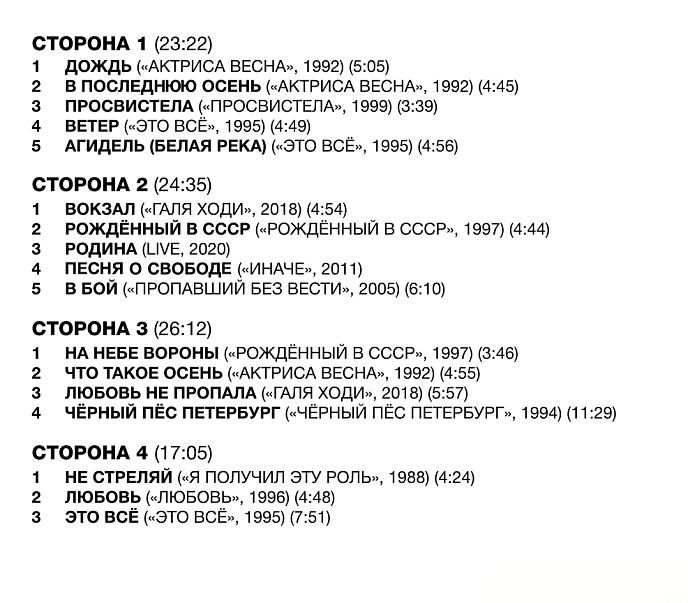 Виниловая пластинка Юрий Шевчук, ДДТ – Сборник Песен №1 - 2LP - рис.1