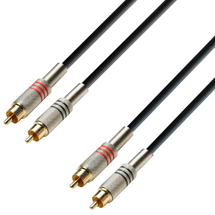 Кабель Adam Hall K3TCC0100 2 RCA-m – 2 RCA-m 1 m - рис.0