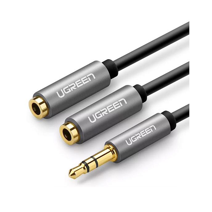 Кабель Ugreen AV123 3.5mm Aux Stereo Audio Splitter 0.2m - рис.0