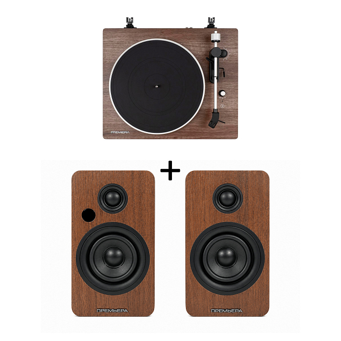 Проигрыватель винила Premiera ECO BT Walnut + Premiera RS301A Walnut - рис.0