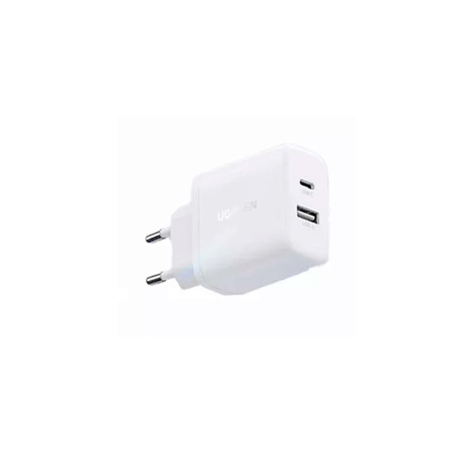Сетевое зарядное устройство Ugreen X227 USB-A - USB-C 20W White - рис.0